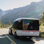 Pebble flow convoy on the road