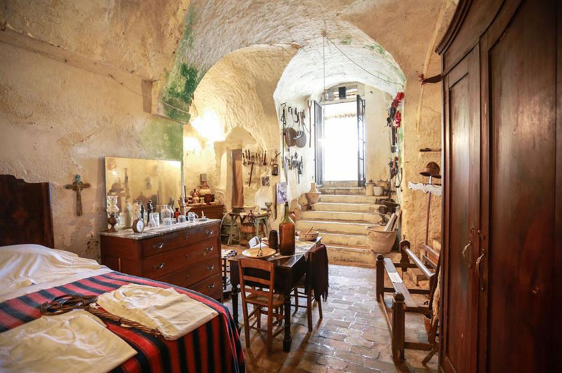 Inside the cave houses of Sassi di Matera, Italy