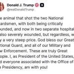 Trump's reaction to the shooting incident around the White House