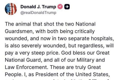 Trump's reaction to the shooting incident around the White House