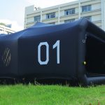 Air station tent in the green space