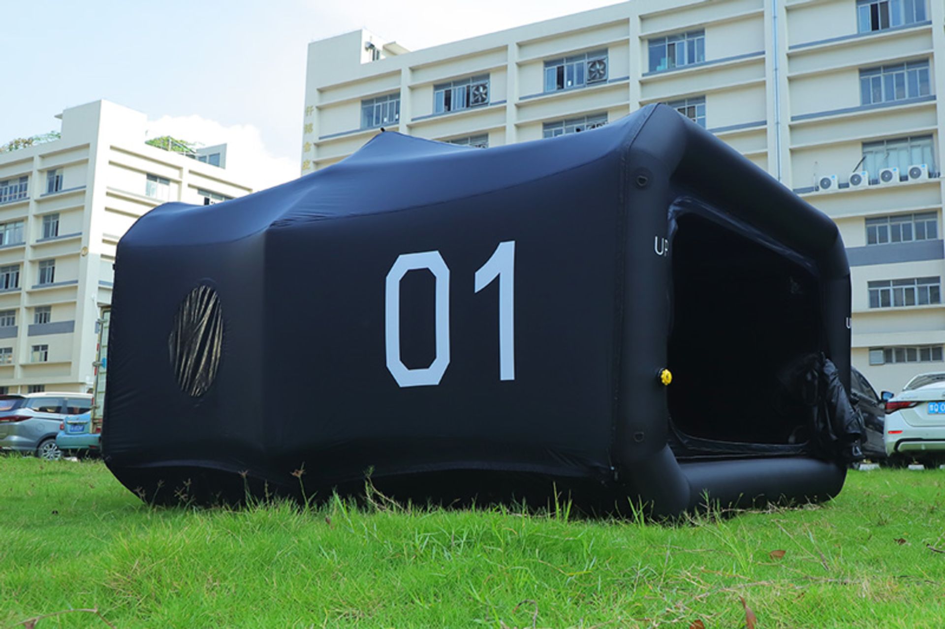 Air station tent in the green space