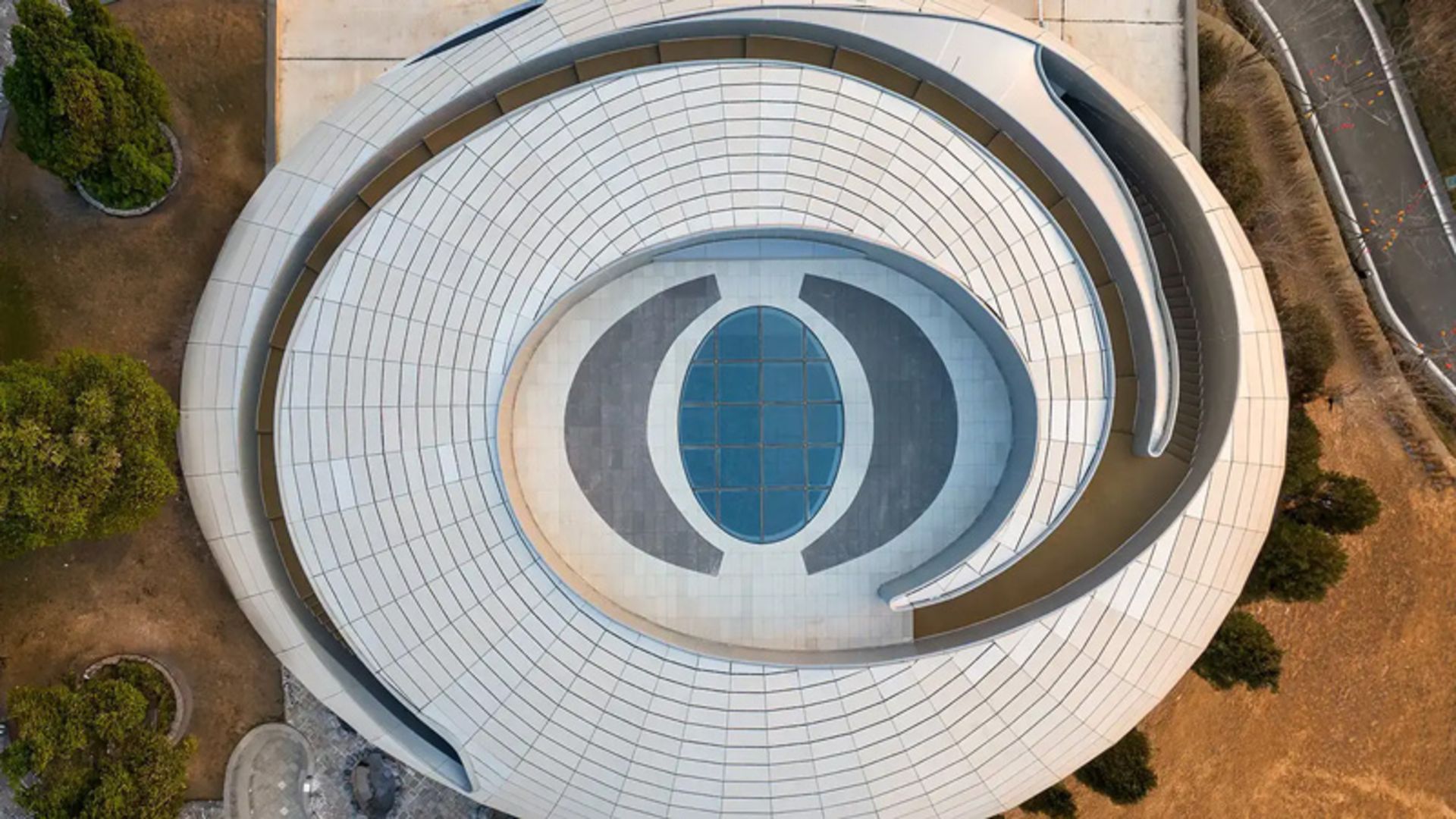 The top view of the flying rock structure of Zonhua Hotel