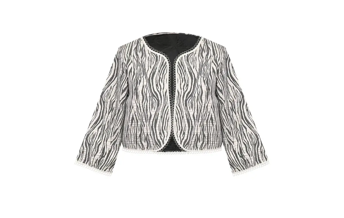 Women's formal jacquard striped zebra coat