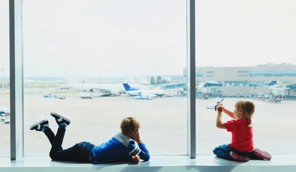 Children at the airport