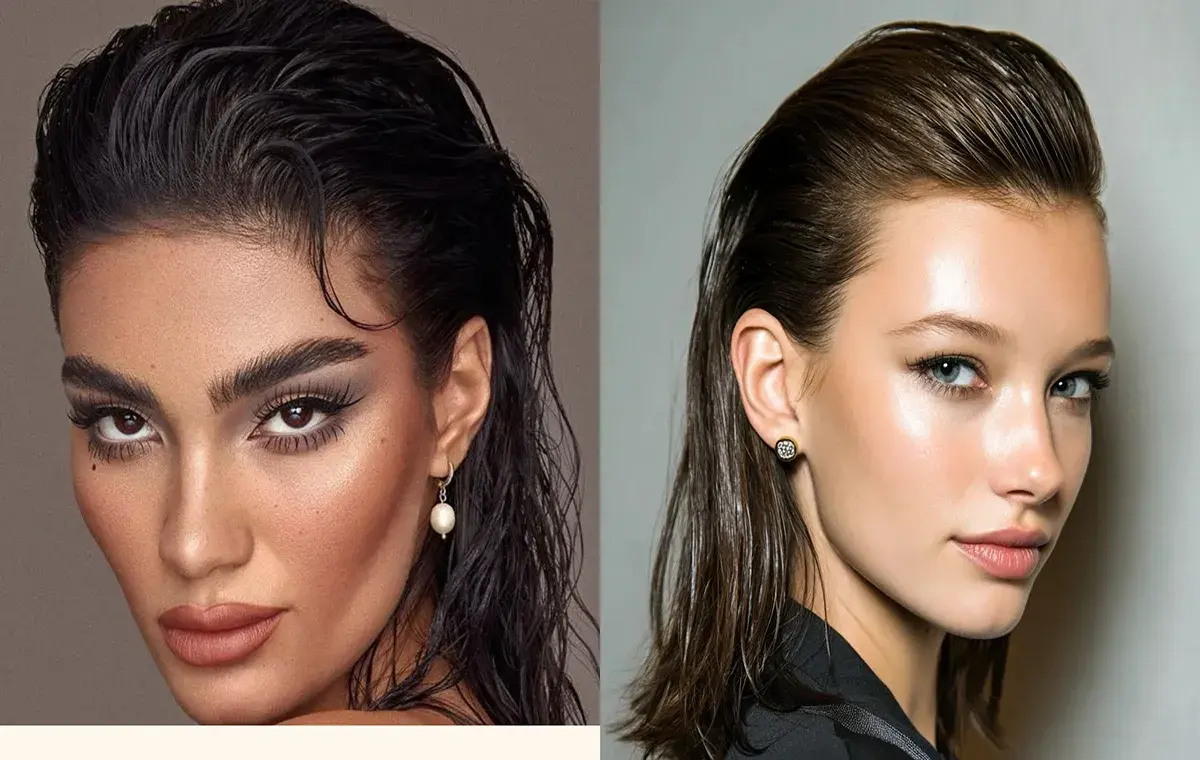 Wet back hairstyle for girls