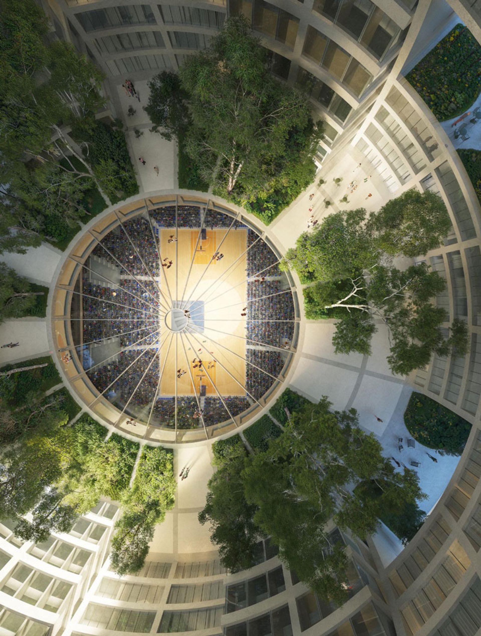 Albania's shining sphere; Interior view from above