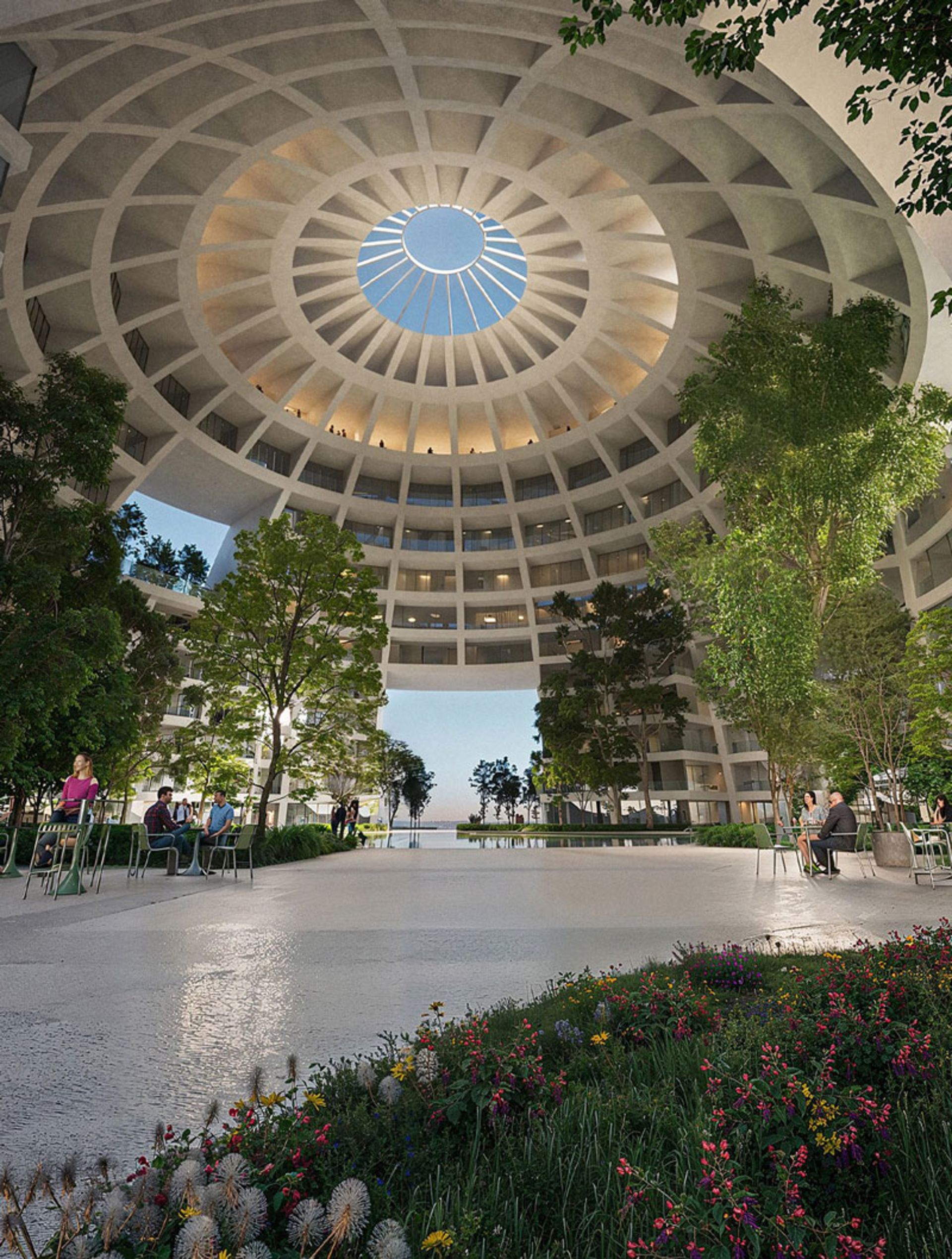 Albania's shining sphere; Green and public interior space