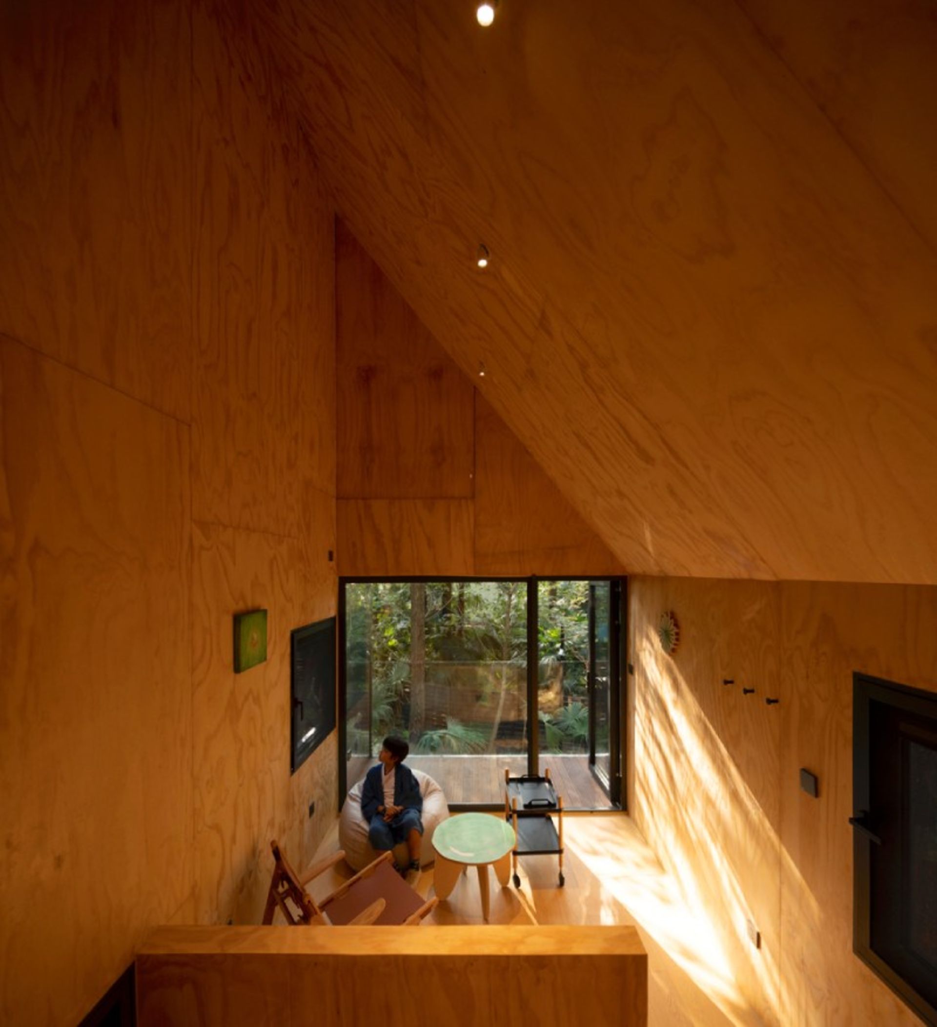 The interior of the hut in China's secret camp accommodation