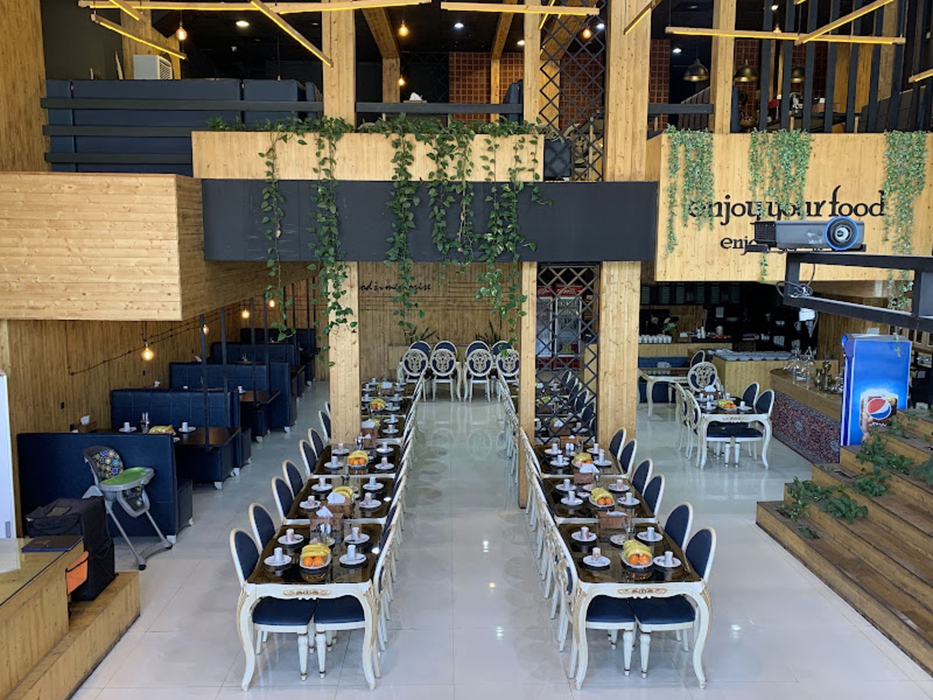 Modern decoration of the ideal restaurant