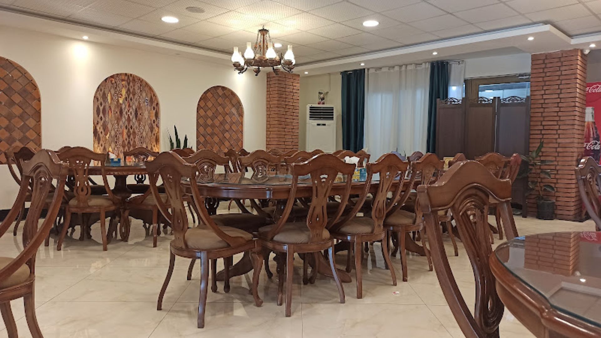 Wooden decoration of Shahrood Palace restaurant