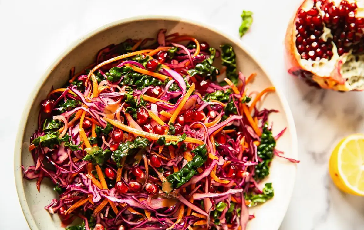 Pomegranate and red cabbage salad