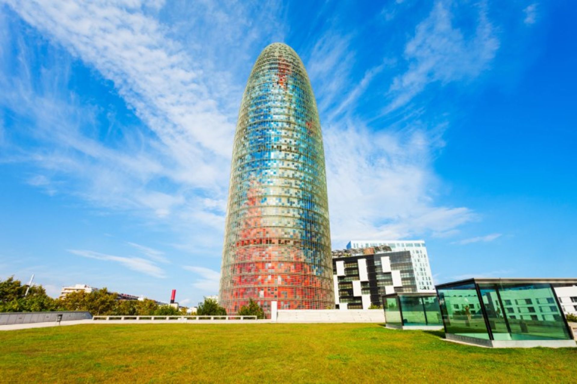 The exterior of the Torre Gloris tower in Barcelona