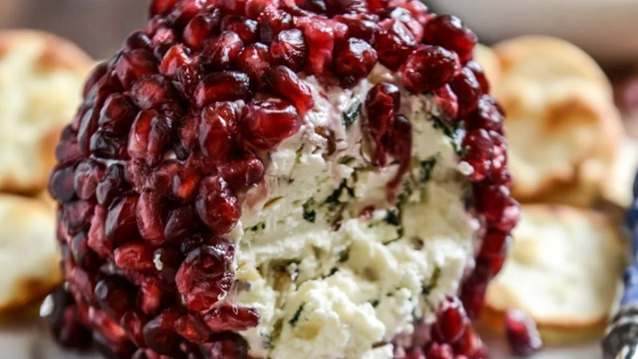Cheese and pomegranate balls