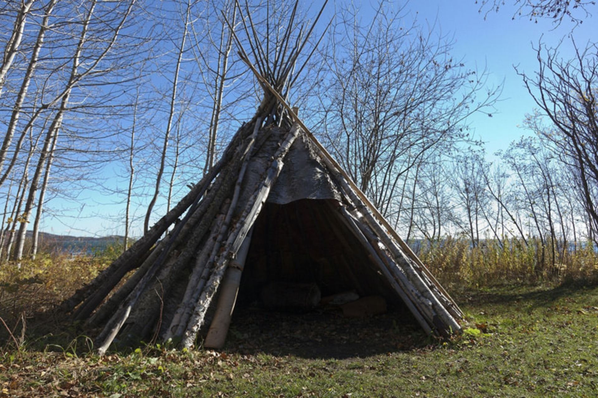 Native American Indian tent in the middle of the plain