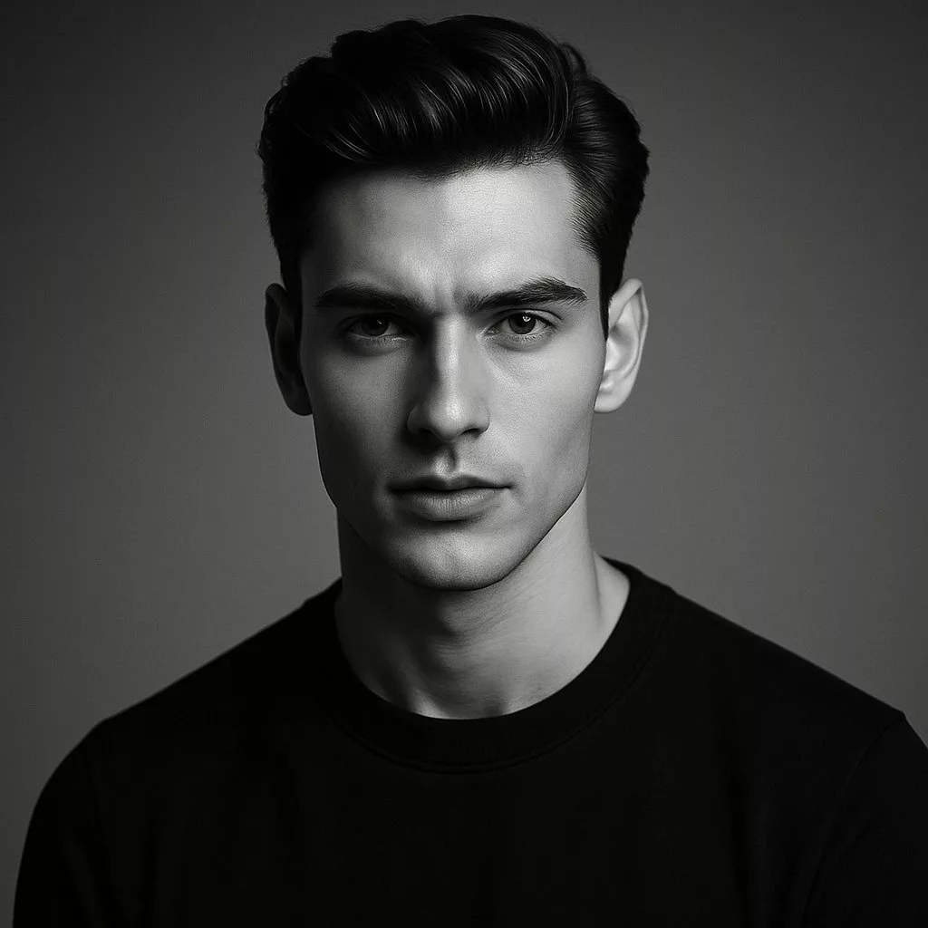 Black and white portrait in fashion style made with JPT