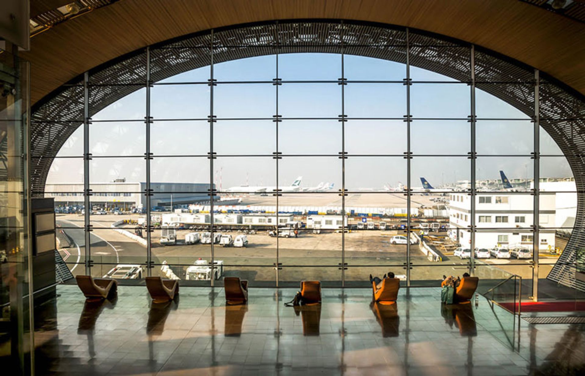 Interior view of Charles de Gaulle Airport in Paris