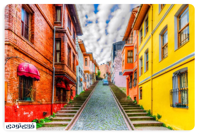 Balat neighborhood of Istanbul Stairway alley
