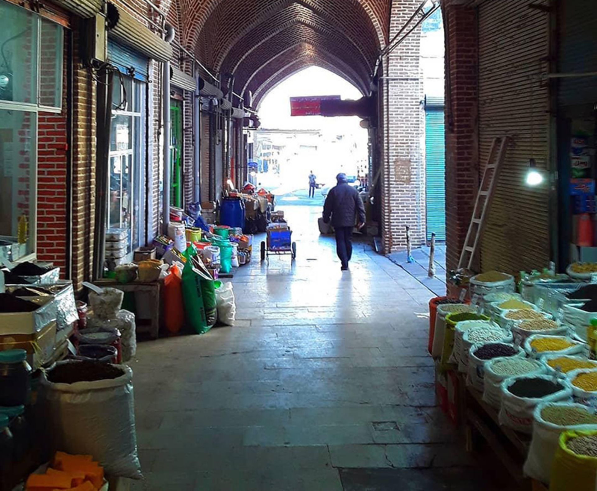 Row of Doshabchi Khana market near the historical market of Urmia