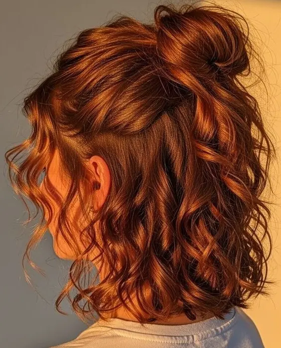 Semi-open curly hairstyle