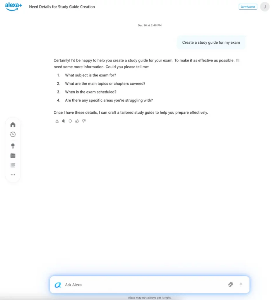 Activation of the Alexa Plus website