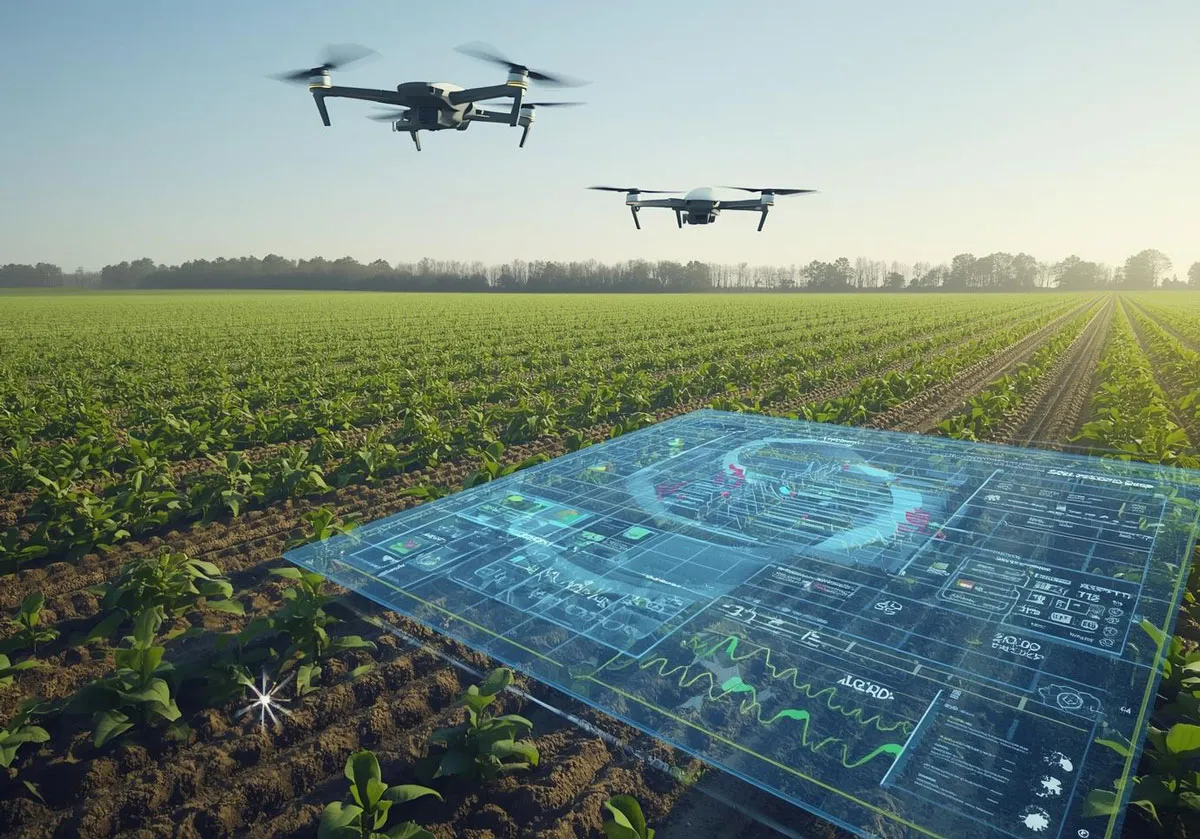 Automation and use of drones for intelligent monitoring in agriculture