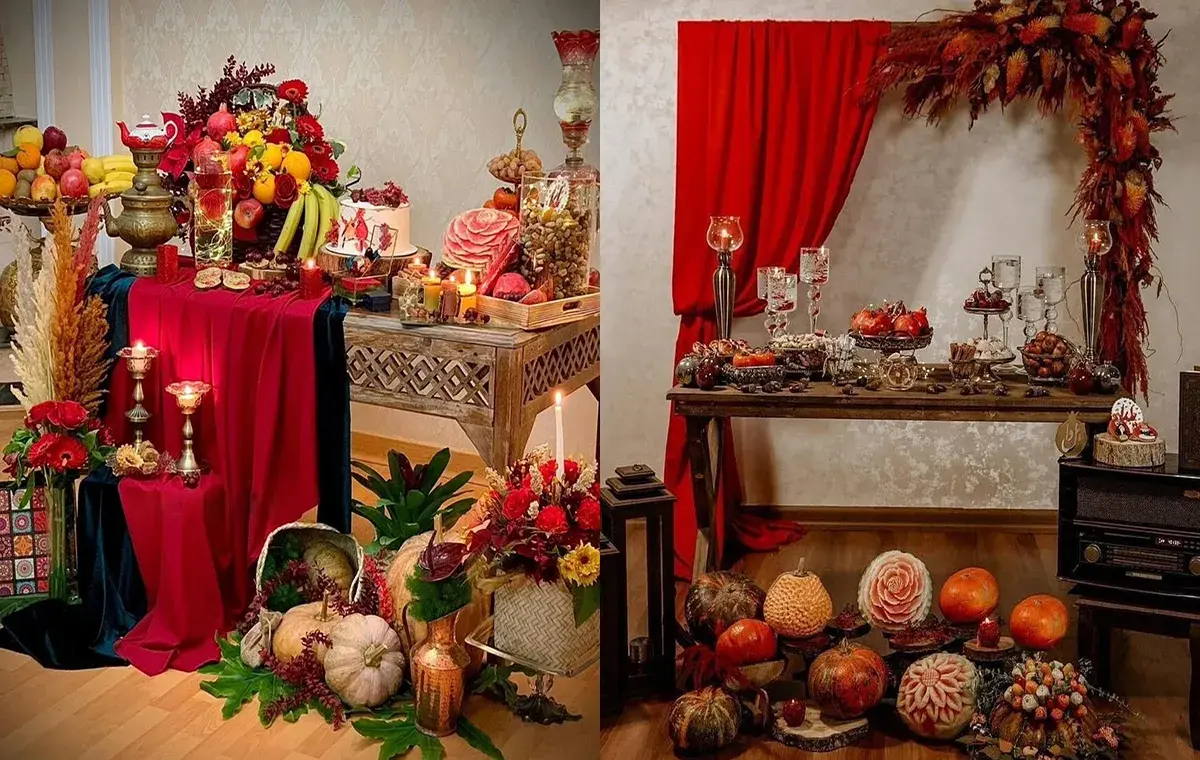 Yalda night decor for photography on the table