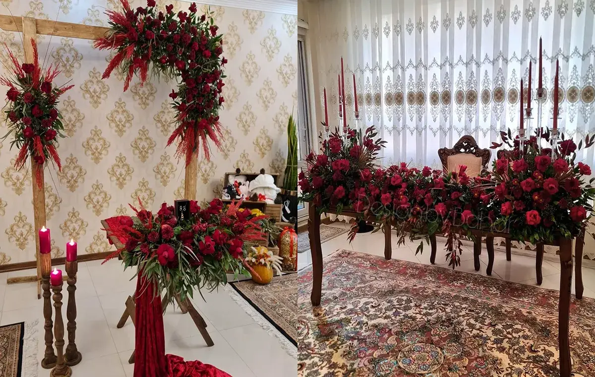 Yalda night decor for photography with flowers