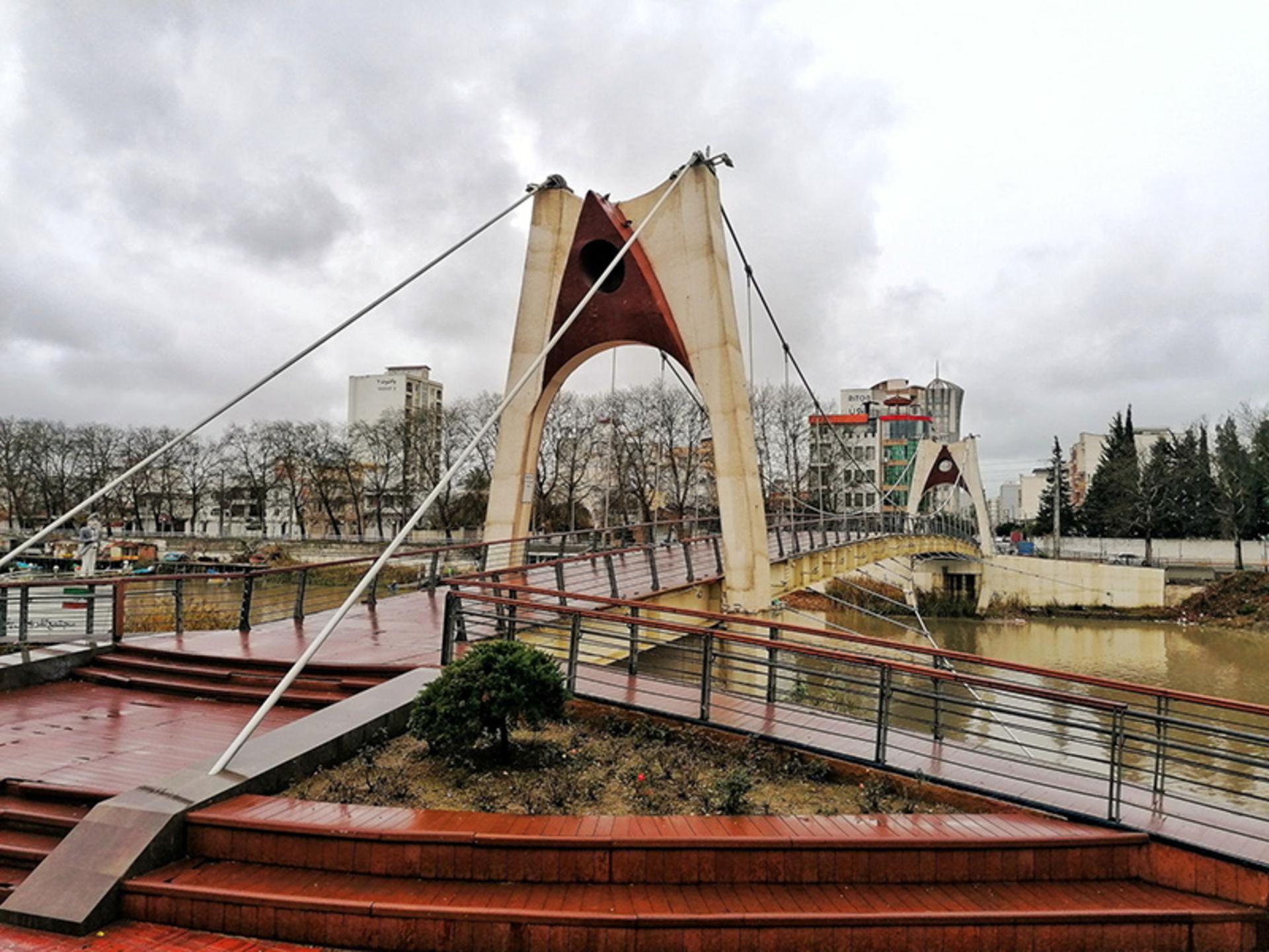 Babolsar suspension bridge on Babolrod river