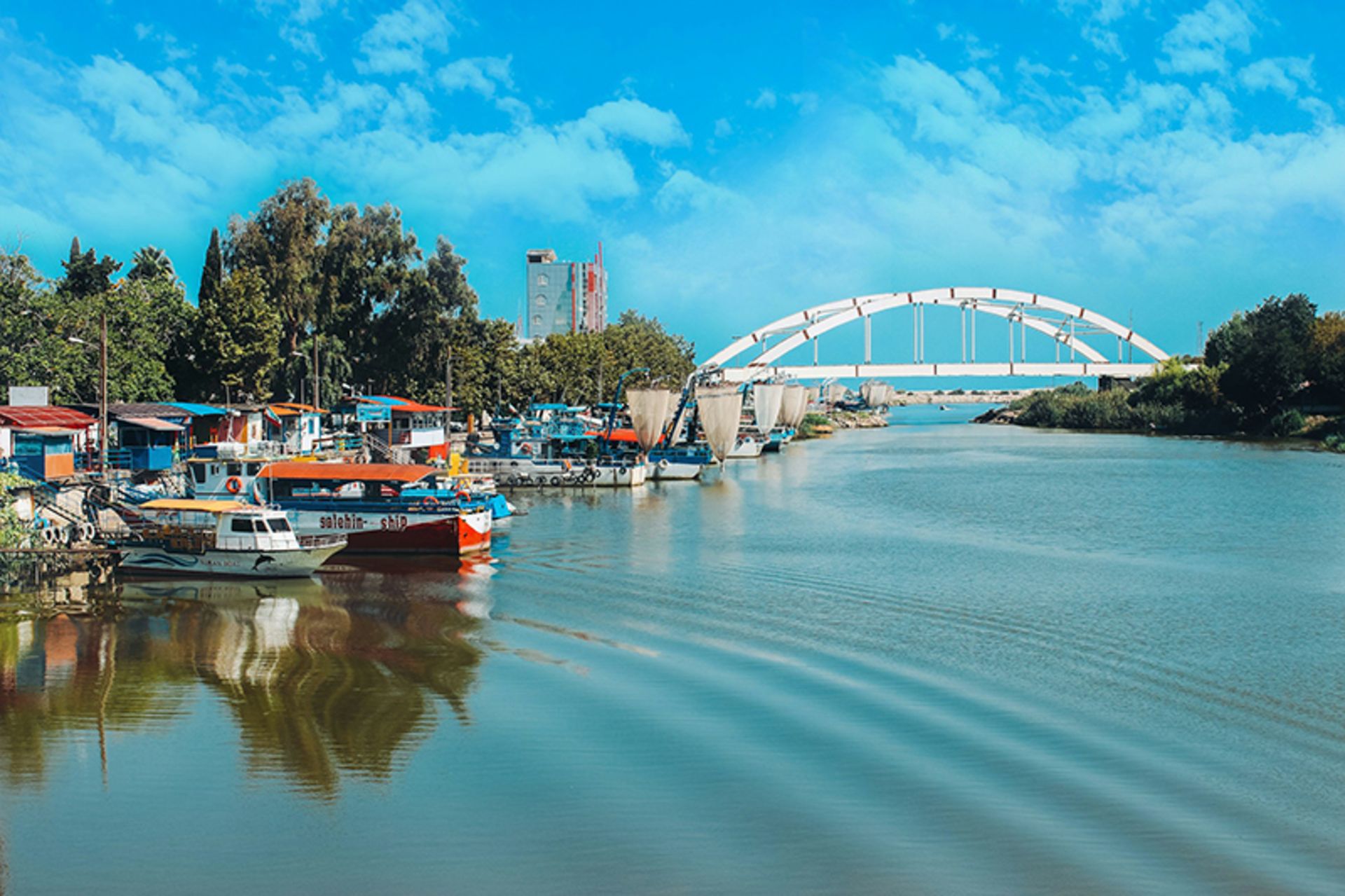 The boating docks on the edge of Babolrud in Babolsar
