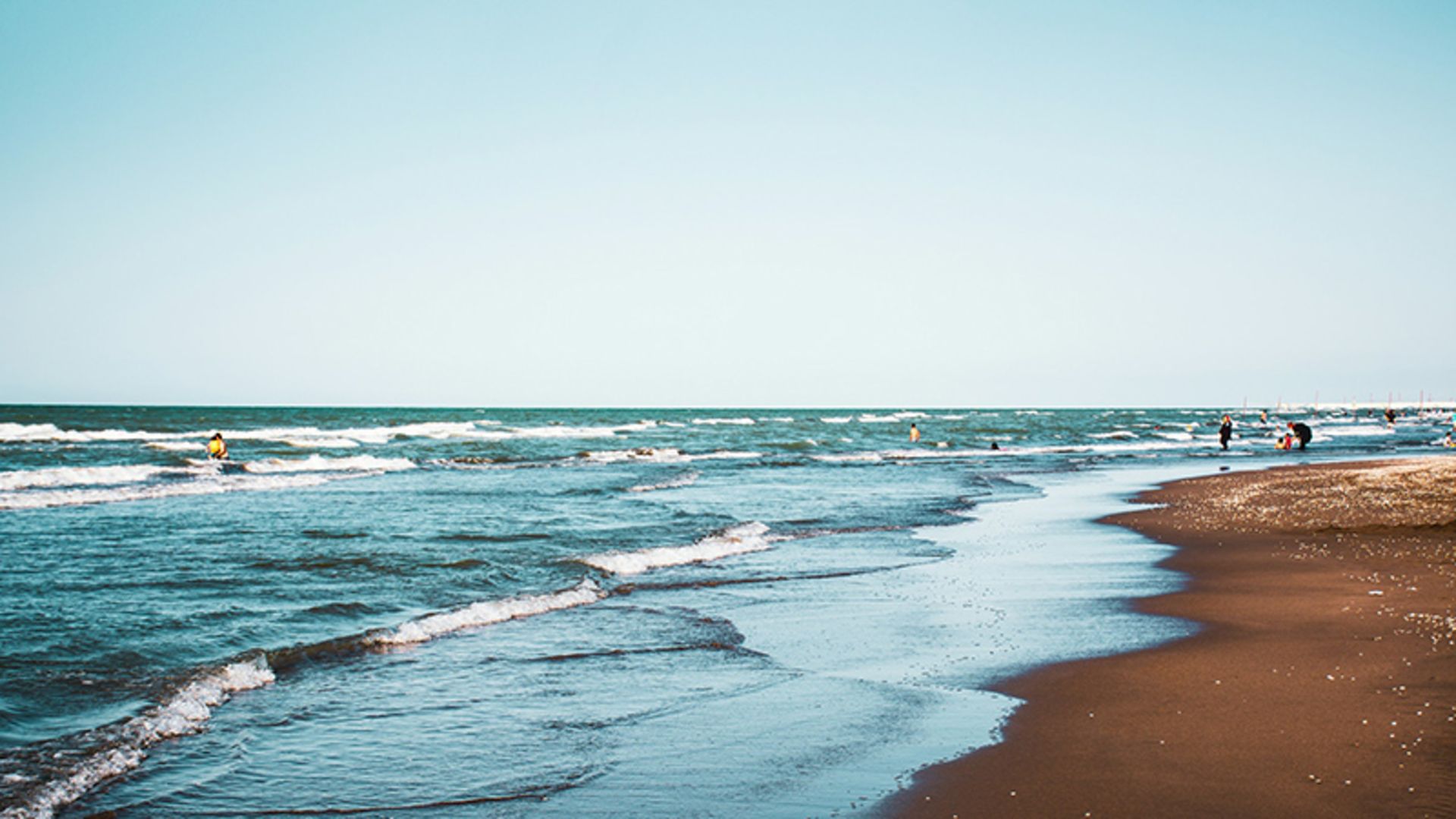 Babolsar beach and Caspian sea waves