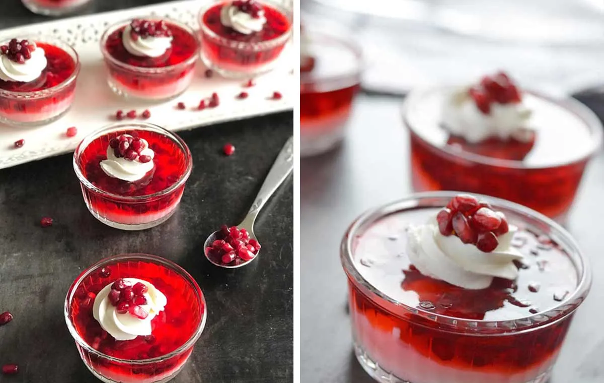 How to prepare pomegranate jelly with vanilla pudding