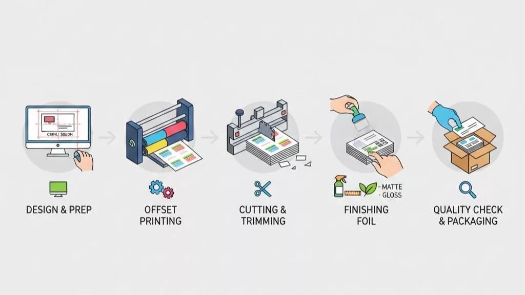 The steps of outputting the business card image created with artificial intelligence and preparing for printing