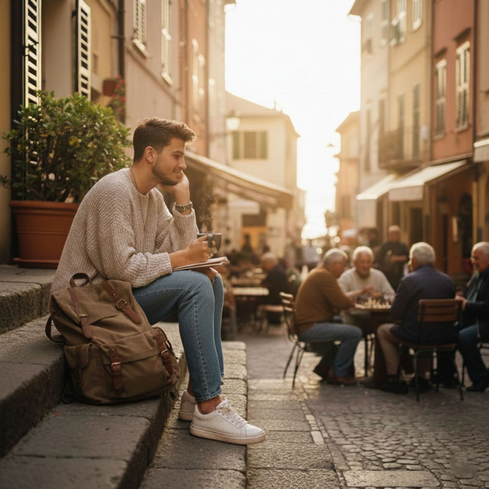 A boy on a trip discovering the environment and habits of the local people