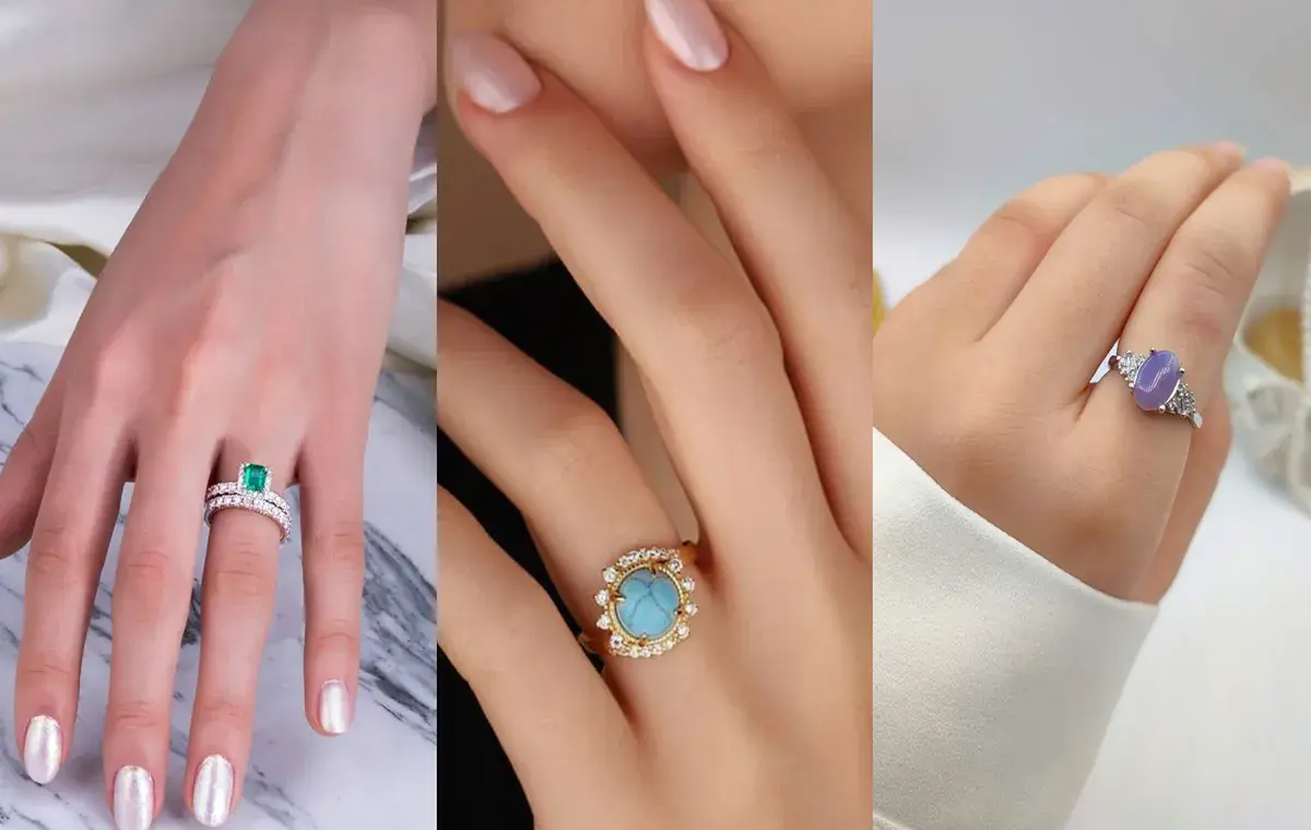 Stone wedding ring model