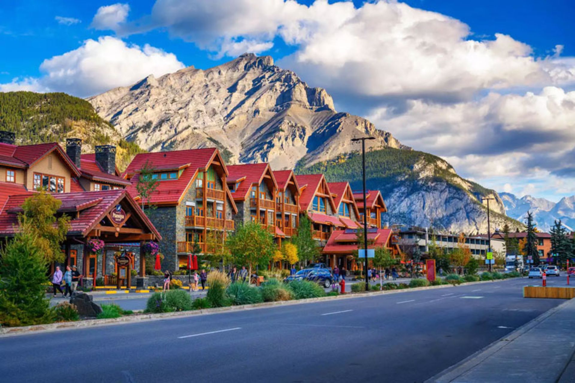 A view of the main and beautiful street of Banff city