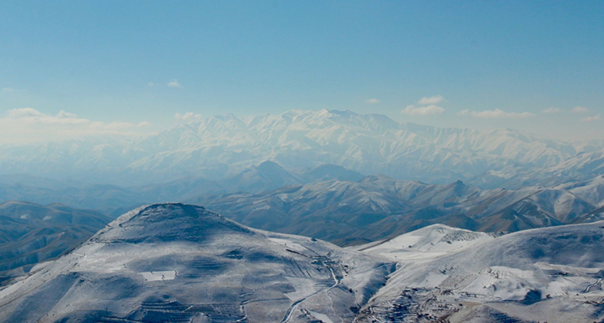 Snow-covered heights around Sanandaj