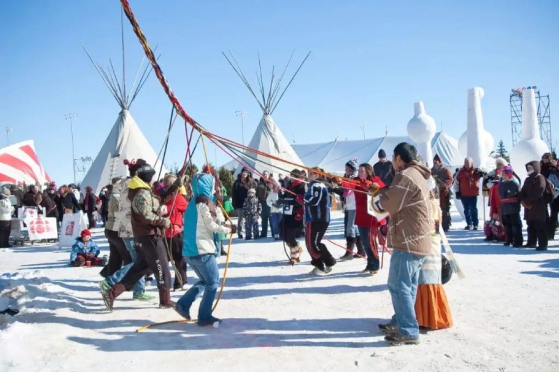 People rejoice at the Winnipeg Winter Festival