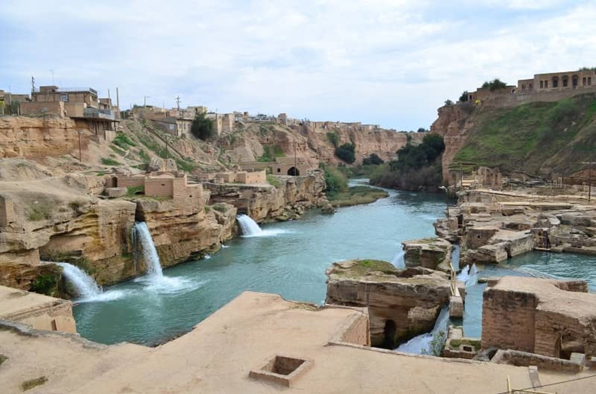 Historical collection of Shush water mills in the city of Shushtar