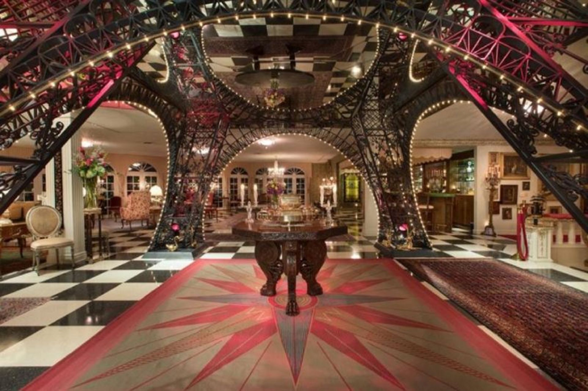 The interior of the Eiffel Tower in America