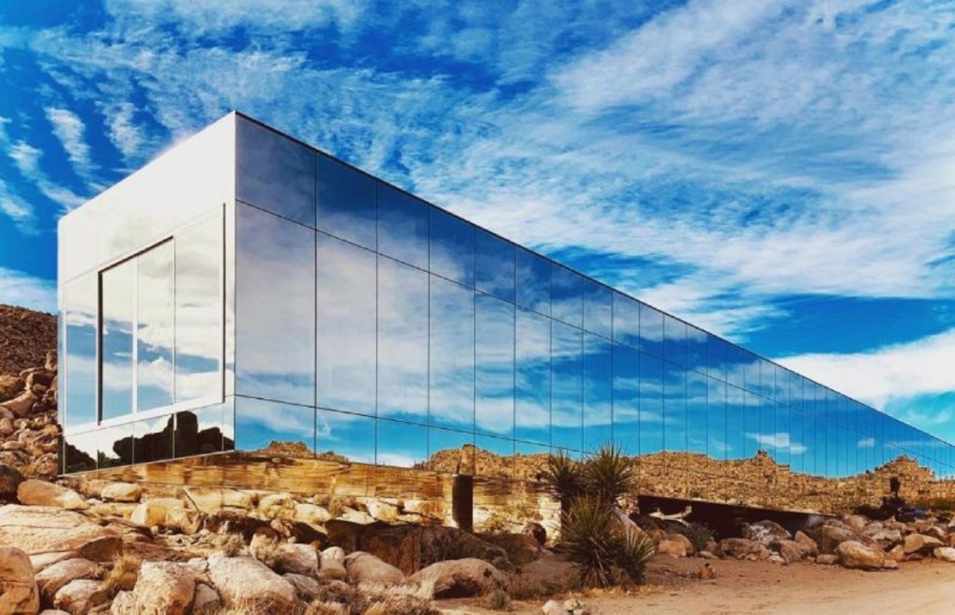 The exterior of the Invisible House in America