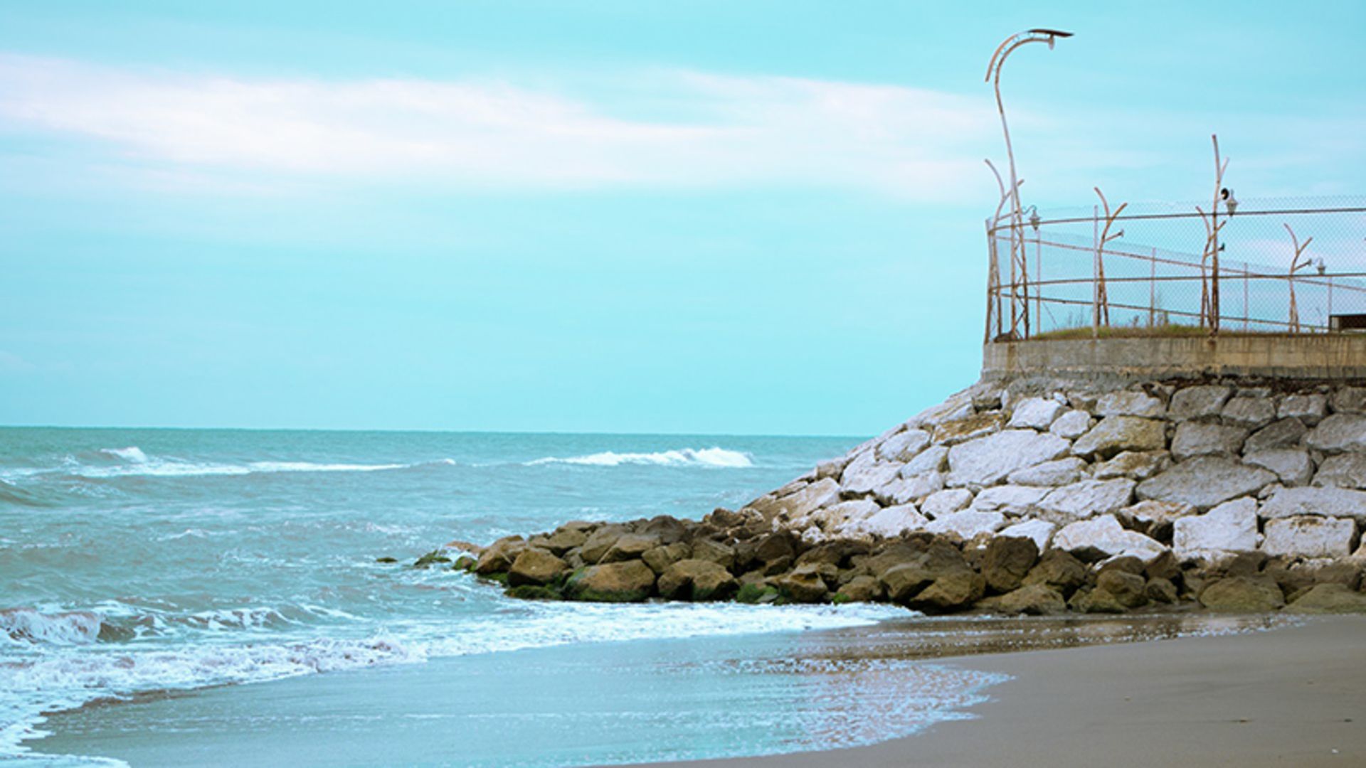Nowshahr beach breakwater
