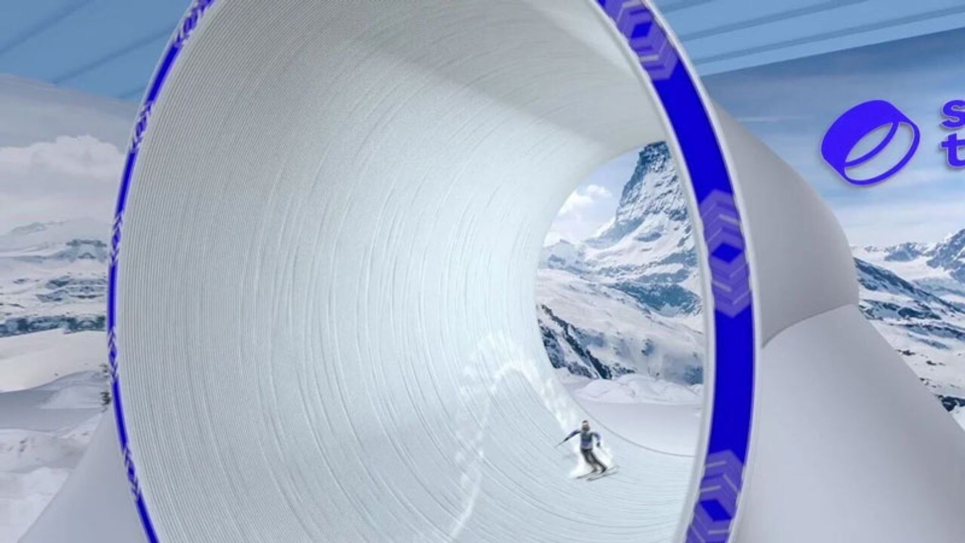 The three-sided view of the snow tunnel
