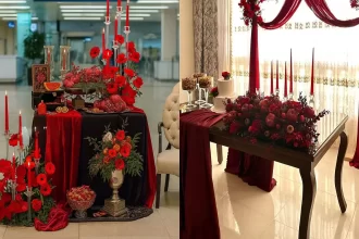 Yalda night decor for photography with red color