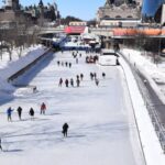 Skating on a snowy ski rink in Ottawa