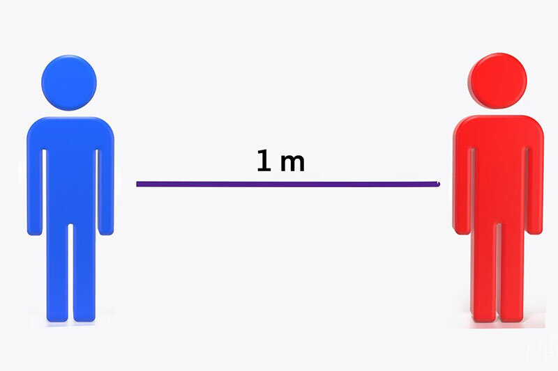 What is the maximum transmission distance of respiratory droplets?
