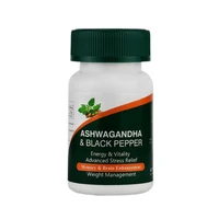 Ashwagandha and Amitis Nik Daro black pepper capsules, pack of 60