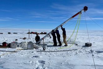 Researchers at Alan Hills Antarctica