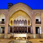 The exterior and courtyard of the Ameri House in Kashan