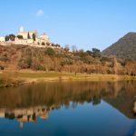 The reflection of the image of Antonola Castle in the water